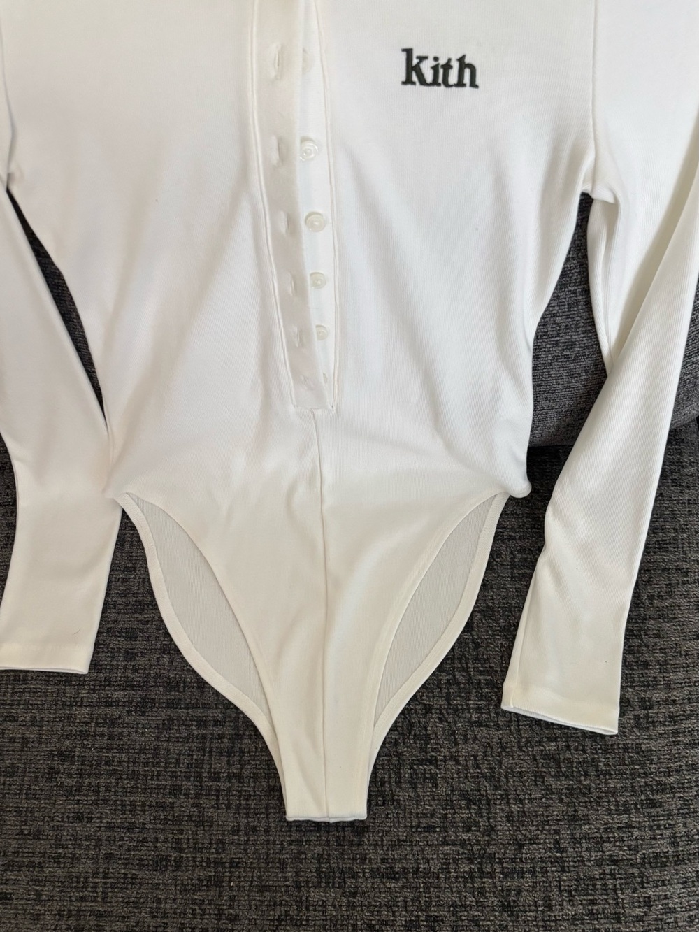 Kith Cream Ribbed Henley Top - Picture 4 of 4